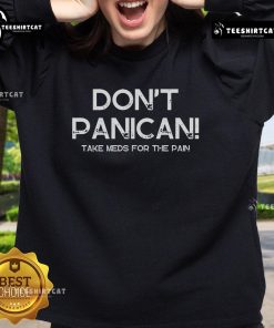 Cozy Nice American 'Don't Be A Panican' sweatshirt in a casual setting, perfect for stylish comfort and self-expression.