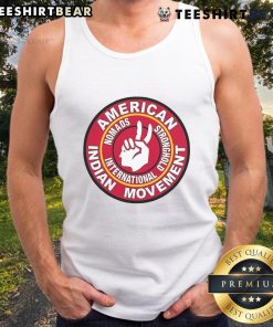 Alt Text: Stronghold International tank top featuring vibrant American Indian Movement design, perfect for nomads and activists.