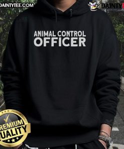 Animal Control Officer wearing a Nice Animal Control hoodie, showcasing dedication to wildlife and community safety.