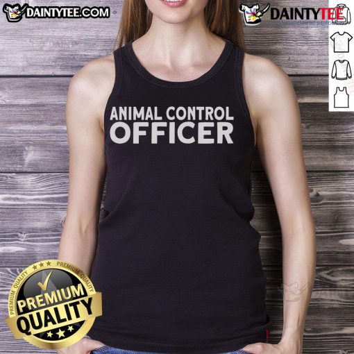 Nice Animal Control officer wearing a tank top, promoting animal welfare and safety in a vibrant outdoor setting.
