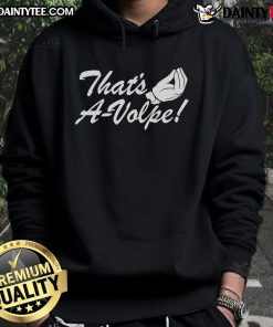 Alt Text: Anthony Volpe wearing a stylish 'That's a Volpe' hoodie, showcasing his unique fashion and love for baseball.