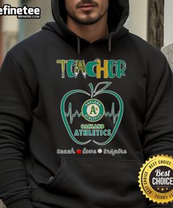 Nice Apple Teacher I'll Be There For You Oakland Athletics Hoodie featuring a vibrant apple design and team logo.