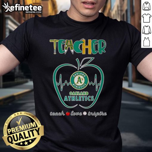 Nice Apple Teacher I'll Be There For You Oakland Athletics T-Shirt featuring a vibrant design for baseball fans and educators.
