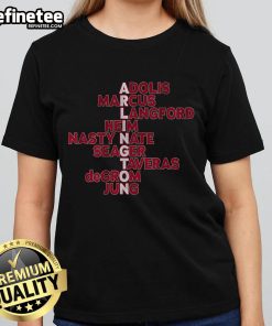 2025 Ladies Tee featuring Nice Arlington Baseball MLB names, perfect for fans and casual wear.