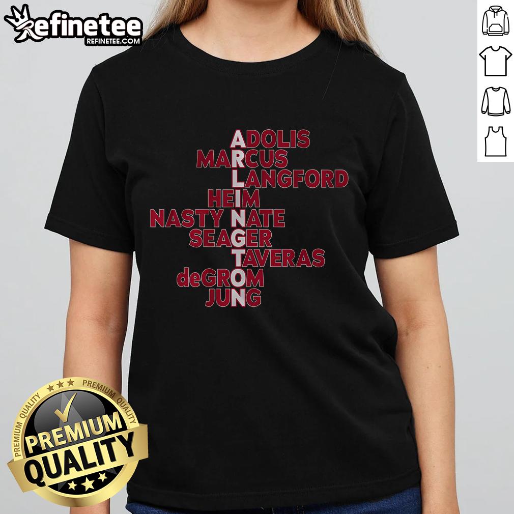 Nice Arlington Baseball Mlb Names 2025 Ladies Tee 2025 Ladies Tee featuring Nice Arlington Baseball MLB names, perfect for fans and casual wear.