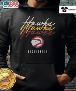 Nice Atlanta Hawks Hardwood Classics Triple Stack Hoodie in black with vibrant team graphics, perfect for fans.