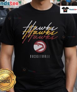 Nice Atlanta Hawks Hardwood Classics Triple Stack T-Shirt featuring vibrant team colors and retro design for fans.