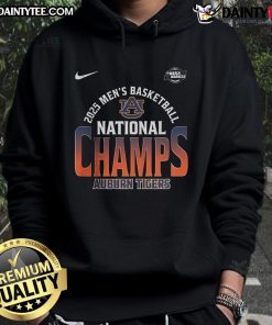Auburn Tigers 2025 Men's Basketball National Champions hoodie in orange and navy, celebrating their championship win.