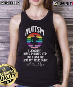 Mom wearing 'Nice Autism' tank top, celebrating her journey with strength and love for her child with autism.
