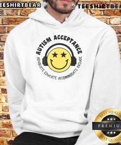 Smiling boy in a hoodie promoting autism acceptance and awareness, showcasing a positive message about autism.