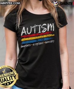 Nice Autism Awareness Acceptance Advocacy ladies tee featuring a colorful design promoting inclusivity and understanding.