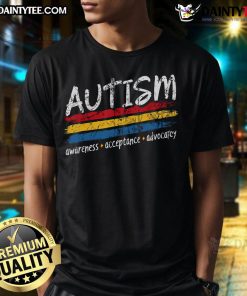 Nice Autism Awareness Acceptance Advocacy T-Shirt featuring vibrant colors and a positive message promoting inclusivity.