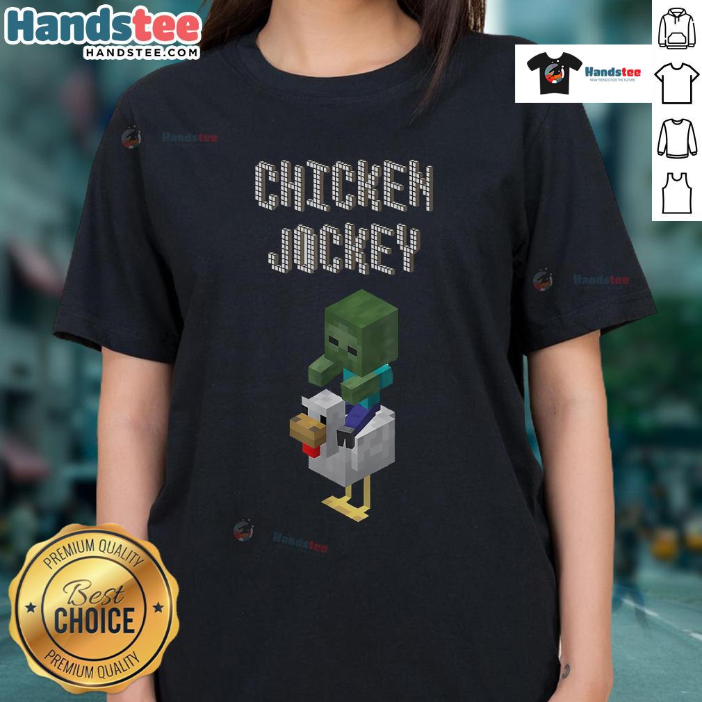 Nice Baby Zombie Chicken Jockey Minecraft Ladies Tee Nice Baby Zombie Chicken Jockey Minecraft Ladies Tee featuring a cute design of a baby zombie riding a chicken.