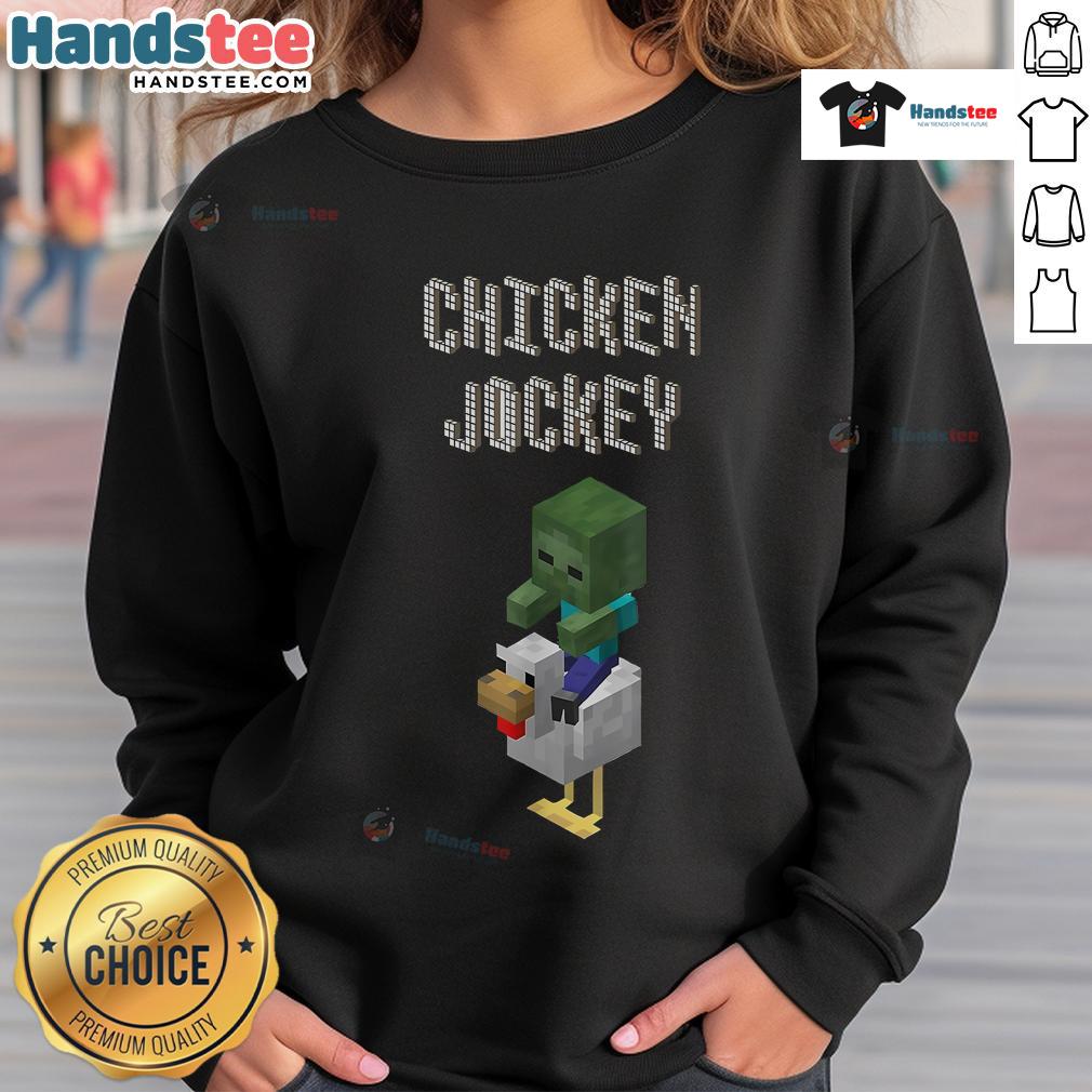 Nice Baby Zombie Chicken Jockey Minecraft Sweatshirt Cute baby zombie chicken jockey Minecraft sweatshirt featuring colorful graphics and cozy design for gamers.