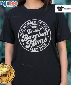2025 Baseball Senior Moms Club ladies tee featuring a stylish design for proud baseball moms supporting their seniors.