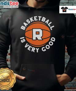 Stylish Nice Basketball Is Very Good logo hoodie in black, perfect for basketball enthusiasts and casual wear.