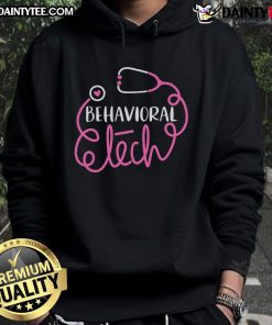Nice Behavioral Tech Mental Health Tech Hoodie in a cozy setting, showcasing a stylish design for mental health awareness.