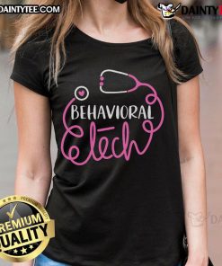 Nice Behavioral Tech Mental Health Tee for ladies featuring a stylish design promoting mental wellness and support.