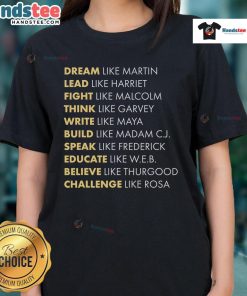 Nice Black History Month ladies tee featuring a dream-like Martin Luther King Jr. design, celebrating Black heritage.