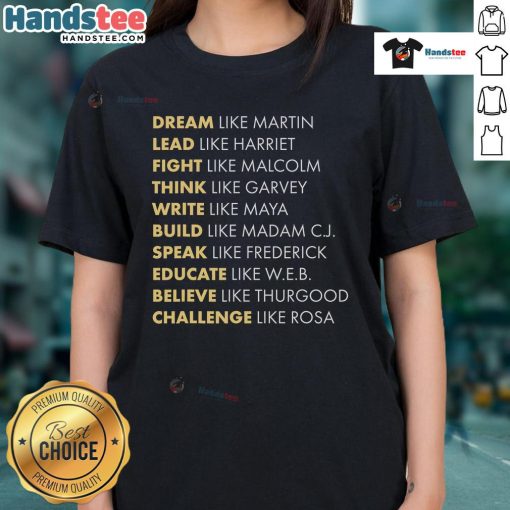 Nice Black History Month ladies tee featuring a dream-like Martin Luther King Jr. design, celebrating Black heritage.