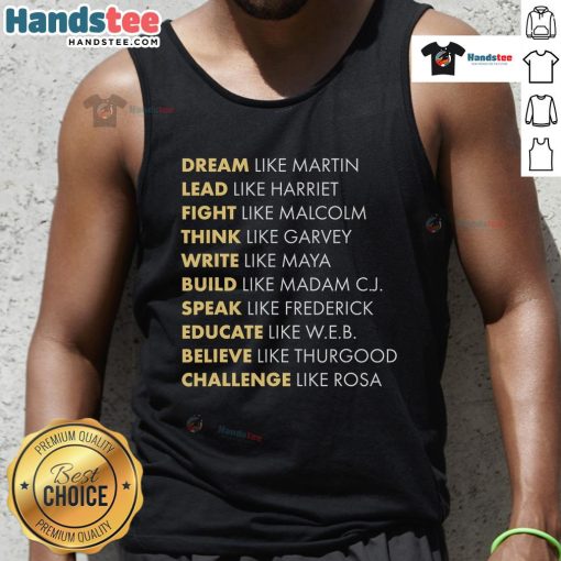 Nice Black History Month tank top featuring a dream-like Martin Luther King Jr. design, perfect for celebrating heritage.