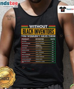 Stylish tank top featuring 'History of Forgotten Black Inventors' design for Black History Month celebration.