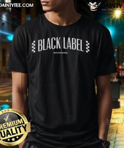 Alt Text: Nice Black Label Invitational Chequered T-Shirt featuring a stylish checkered design, perfect for casual wear.