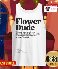 Man wearing a tank top featuring a vibrant Nice Bridle Flower design, showcasing a stylish and unique flower-themed look.