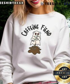 Cozy Nice Caffeine Fiend Ghost Sweatshirt featuring a playful ghost design, perfect for coffee lovers and casual wear.