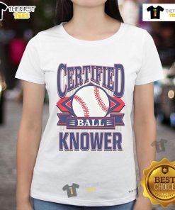 Nice Certified Ball Knower Pocket Ladies Tee featuring a stylish design and comfortable fit, perfect for casual wear.