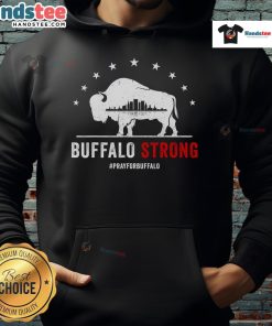 Buffalo Strong hoodie featuring 'Choose Love' and 'Pray for Buffalo' messages, perfect for showing support.