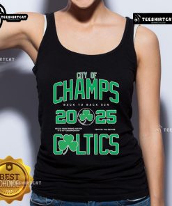 Stylish Boston Celtics tank top for the 2025 season, celebrating back-to-back championships in vibrant colors.