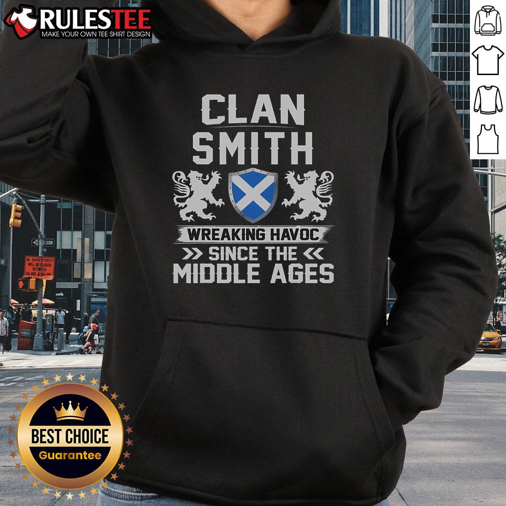 Nice Clan Smith Scottish Family Scotland Mothers Day Fathers Hoodie Scottish family wearing 'Nice Clan Smith' hoodies for Mother's Day and Father's Day, celebrating their heritage in Scotland.