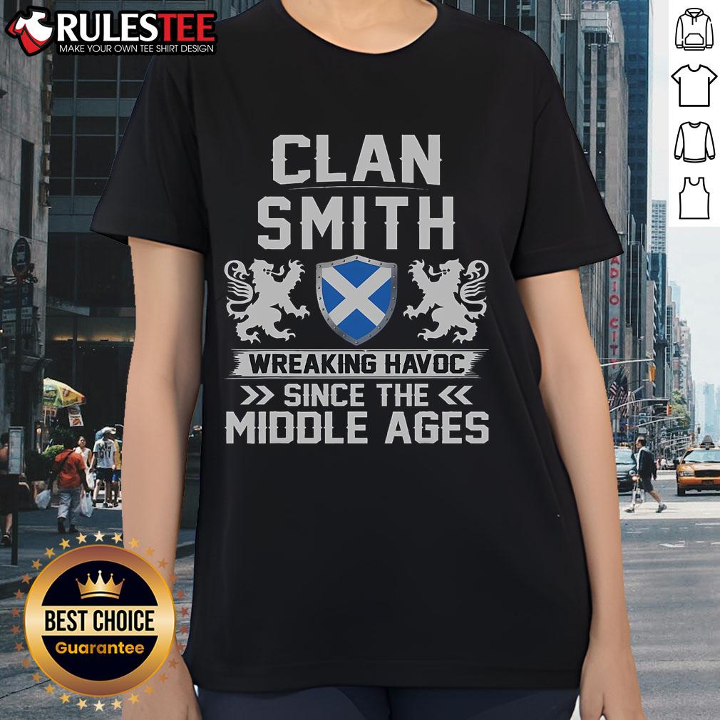 Nice Clan Smith Scottish Family Scotland Mothers Day Fathers Ladies Tee Scottish family celebrating Mother's Day in matching Nice Clan Smith tees, showcasing pride in their heritage in Scotland.