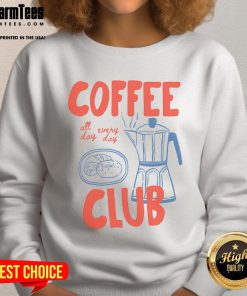 Cozy retro sweatshirt for coffee lovers featuring 'Nice Coffee Club' design, perfect for casual wear and coffee shop outings.