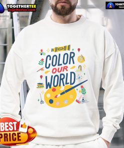 Nice Color Our World Summer Reading 2025 Art Painting Book Lover Sweatshirt featuring vibrant designs for book enthusiasts.