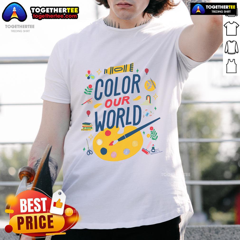 Nice Color Our World Summer Reading 2025 Art Painting Book Lover T Shirt Colorful 'Nice Color Our World' summer reading T-shirt for book lovers, featuring vibrant art and a fun design.