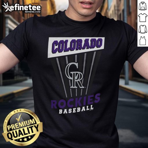 Nice Colorado Rockies Baseball Starter T-Shirt featuring team colors and logo, perfect for fans and game day attire.