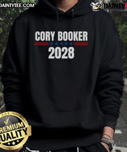 Nice Cory Booker 2028 hoodie featuring bold campaign graphics, perfect for supporters of the presidential candidate.