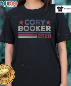 Nice Cory Booker for President 2028 retro ladies tee featuring a stylish design celebrating Cory Booker 2028 campaign.