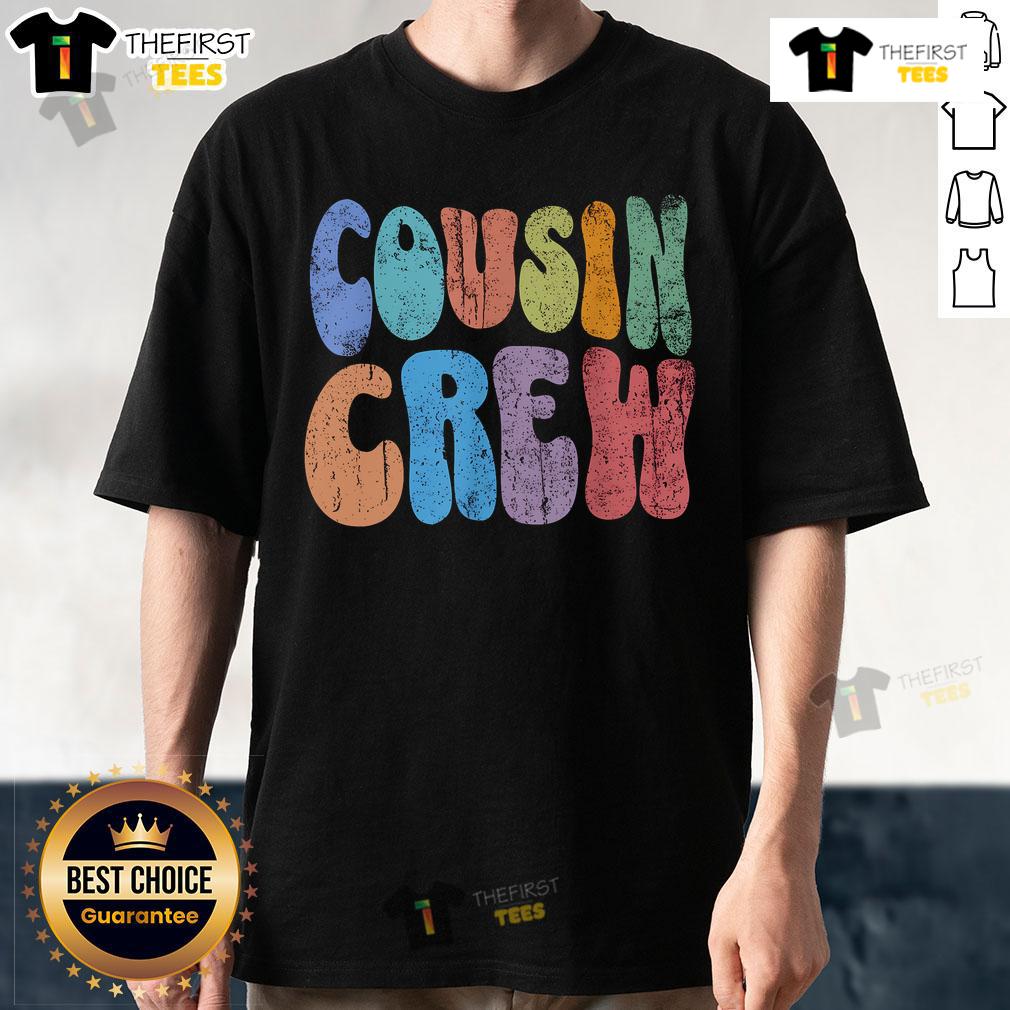 Nice Cousin Crew Colorful Photoshoot Family Reunions Party Girl T Shirt Colorful family reunion photoshoot featuring girls in 'Nice Cousin Crew' T-shirts, celebrating togetherness and fun.
