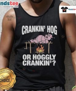 Alt Text: Stylish 'Nice Crankin Hog' tank top featuring bold graphics, perfect for casual wear and motorcycle enthusiasts.