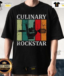 Vintage Culinary Rockstar T-Shirt featuring a stylish chef graphic, perfect for food lovers and cooking enthusiasts.