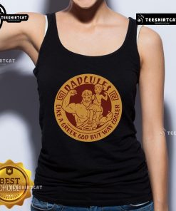 Cool Father's Day tank top featuring 'Nice Dadcules Like a Greek God But Way Cooler' text design for stylish dads.