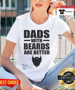 Nice dads with beards are better ladies tee featuring a stylish design and playful text in vibrant colors.