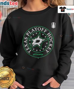 Nice Dallas Stars black sweatshirt for the 2025 Stanley Cup Playoffs, perfect for home ice cheering.