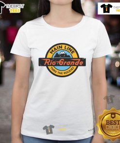 Nice Denver and Rio Grande Western Railroad Ladies Tee featuring vintage train graphic and stylish design.
