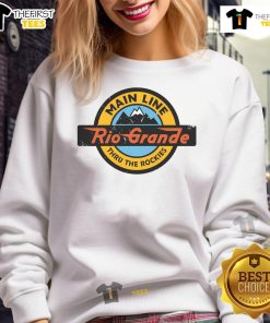 Nice Denver and Rio Grande Western Railroad sweatshirt showcasing vintage train graphics and cozy fabric design.