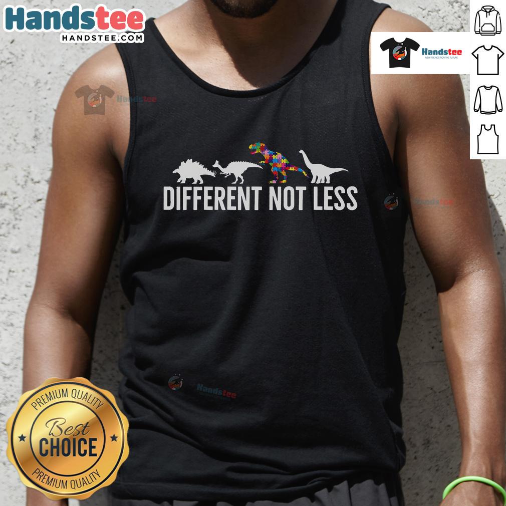 Nice Different Not Less Puzzle Dinosaur Autism Tank Top Nice Different Not Less Puzzle Dinosaur Autism Tank Top featuring a colorful dinosaur graphic on a stylish tank.