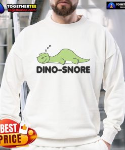 Cozy Nice Dino Snore sleeping dinosaur sweatshirt, perfect for casual wear and dino lovers.